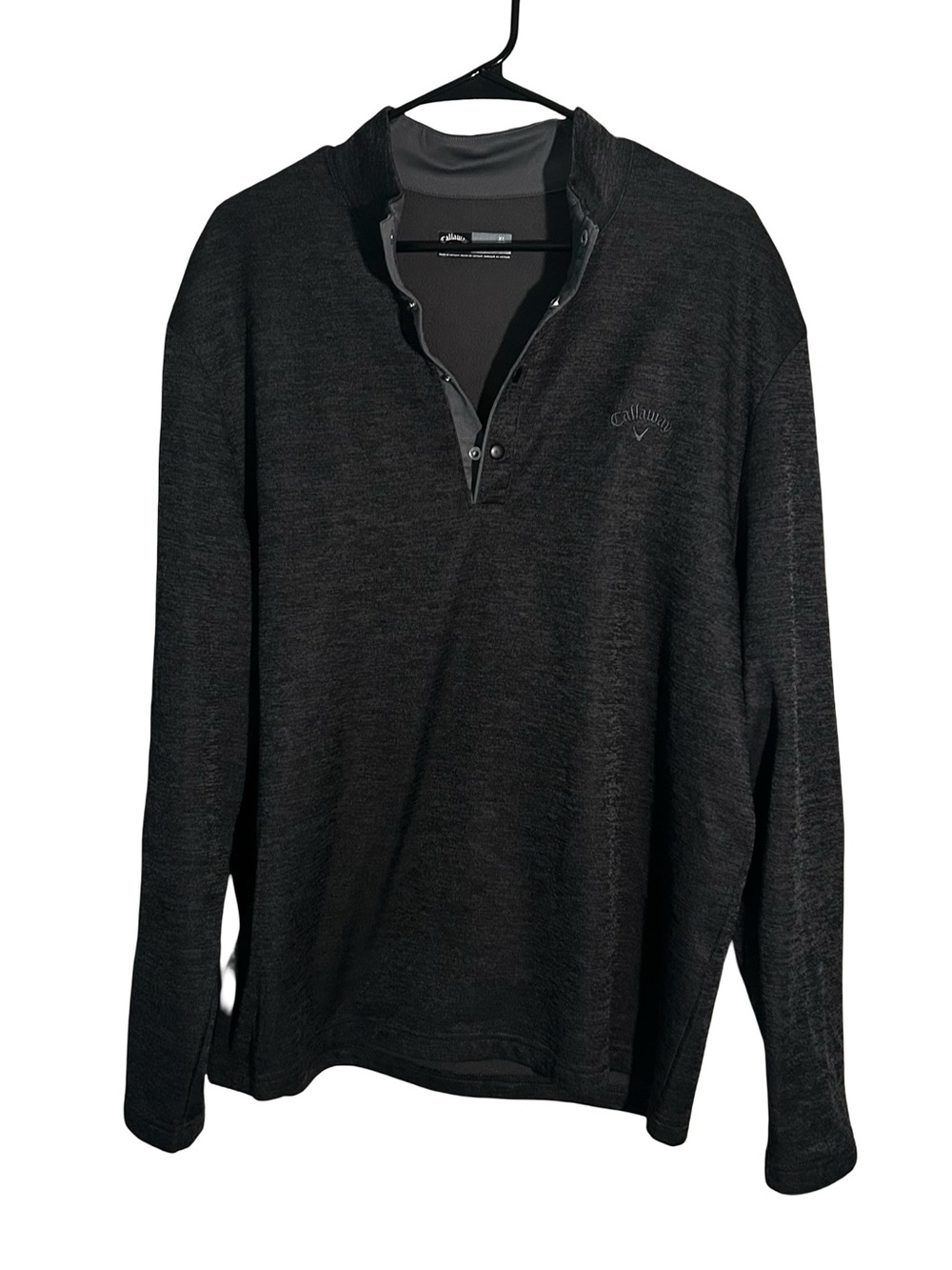 Callaway Men's Charcoal Zip-Up Long Sleeve Sweater